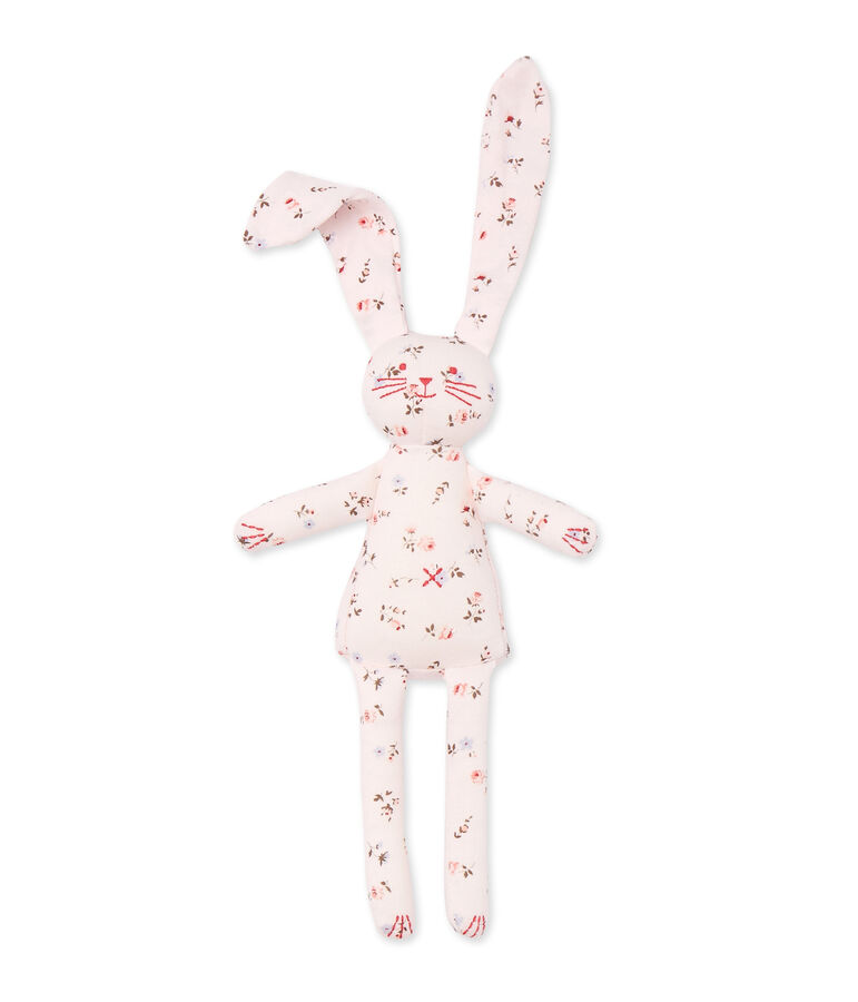 Doudou lapin b&eacute;b&eacute; mixte imprim&eacute; rosa/multicolore