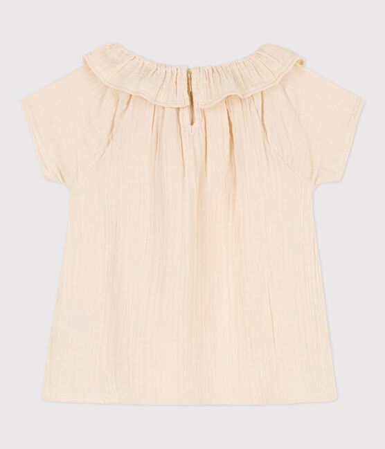 Blusa in garza di cotone bambina ecru AVALANCHE