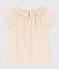 Blusa in garza di cotone bambina ecru AVALANCHE