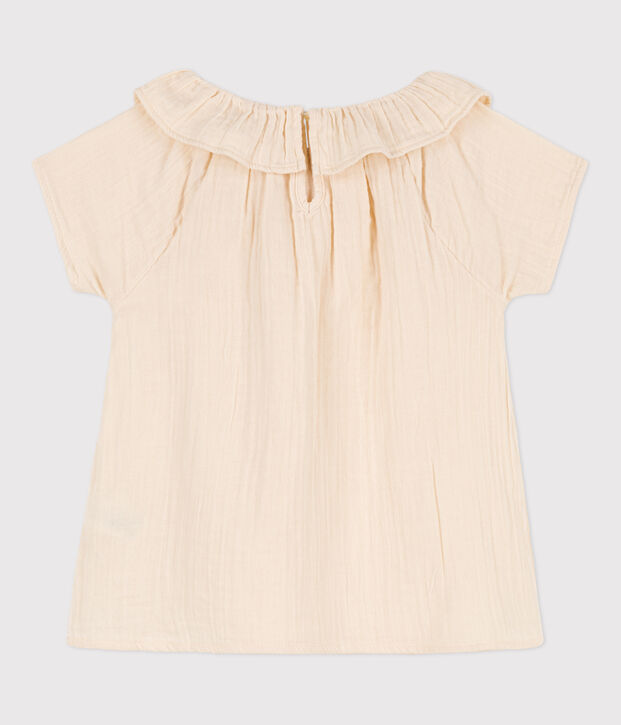 Blusa in garza di cotone bambina ecru