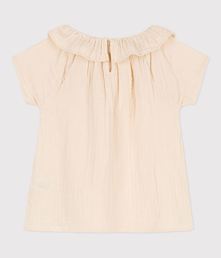 Blusa in garza di cotone bambina ecru