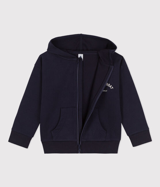 Felpa petit Boat con zip e cappuccio bambino blu SMOKING
