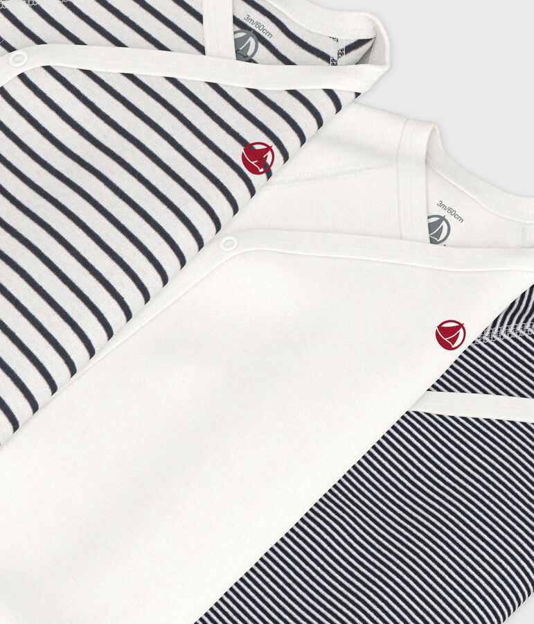 Trio di body nascita manica lunga beb&egrave; multicolore