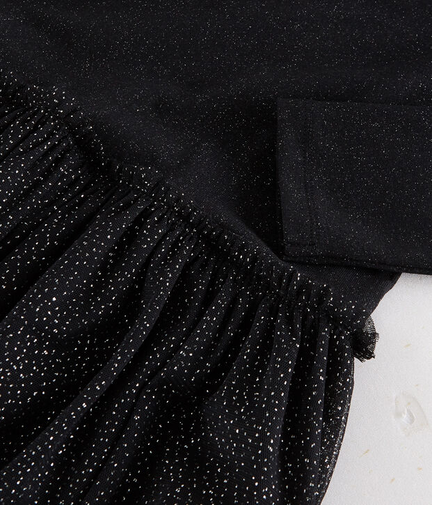 Abito in doppio tessuto tulle Donna nero/giallo