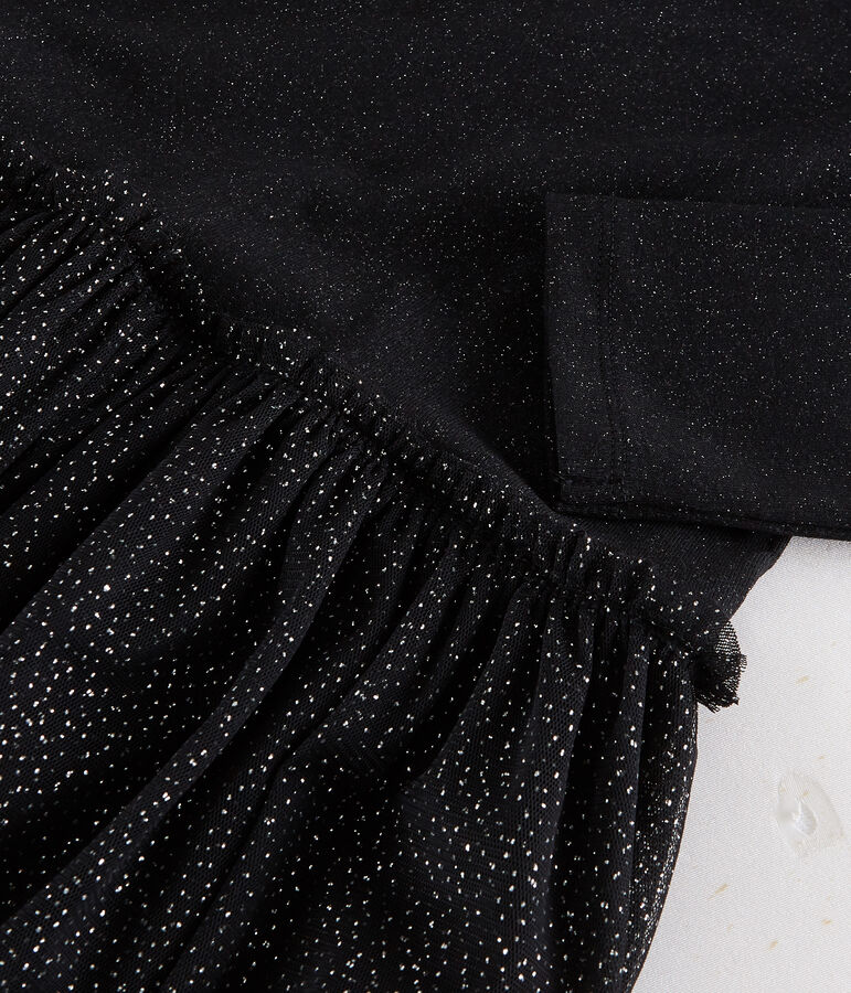 Abito in doppio tessuto tulle Donna nero/giallo