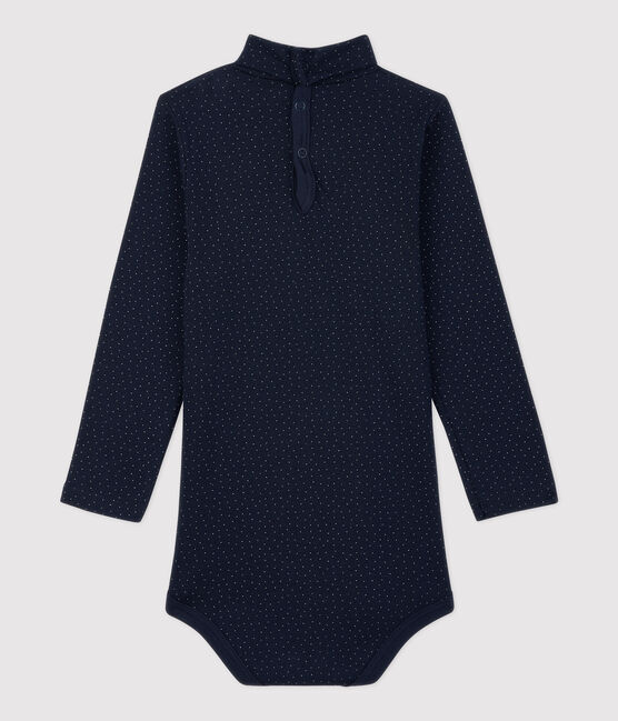 Body in cotone bebè. blu SMOKING/bianco MARSHMALLOW