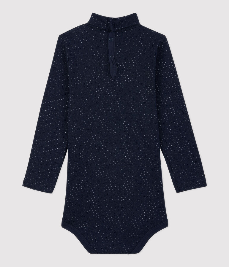 Body in cotone beb&egrave;. blu SMOKING/bianco MARSHMALLOW