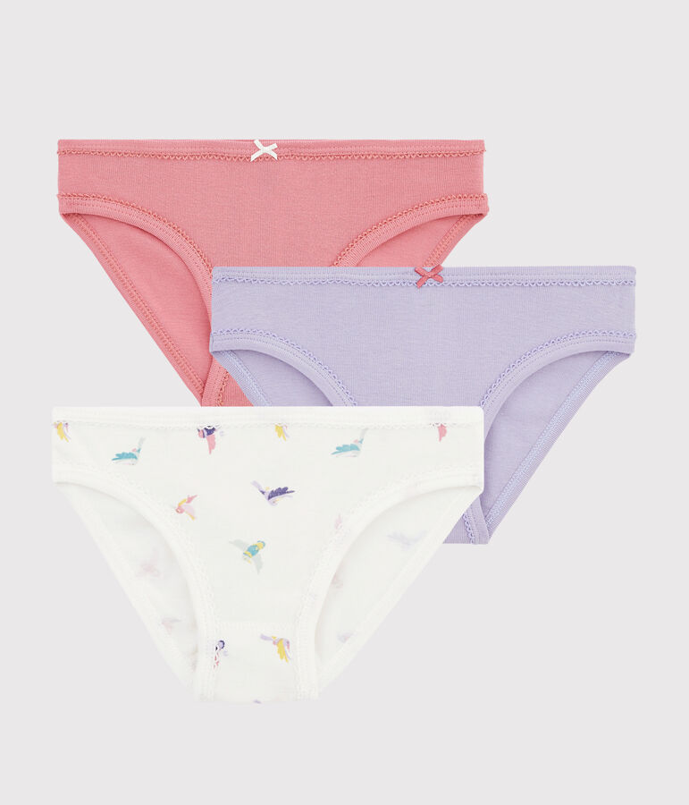 Confezione da 3 slip fantasia uccello da bambina variante 1