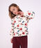 Felpa in cotone con stampa a fiori bambina ecru/multicolore