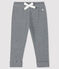 Pantalone millerighe bebè femmina blu SMOKING/bianco MARSHMALLOW