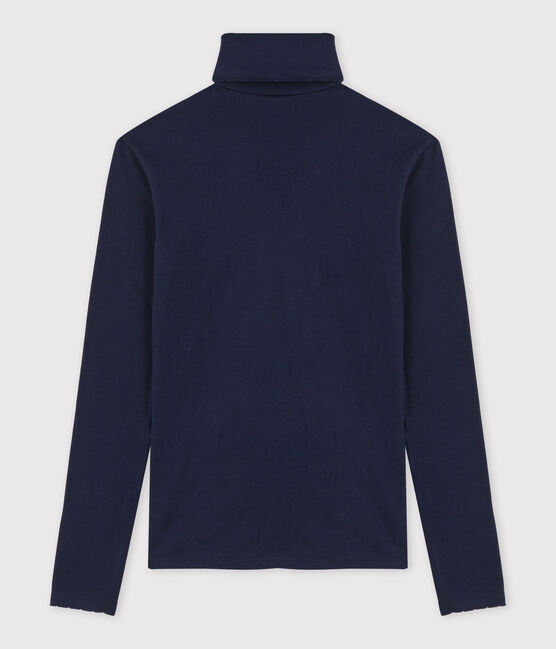 Dolcevita iconico in punto cocotte di cotone Donna blu SMOKING