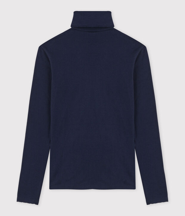 Dolcevita iconico in punto cocotte di cotone Donna blu