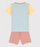 Pigiama corto bambino unisex in cotone millerighe tricolore MIMI/ MULTICO