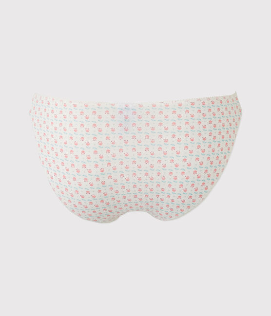 Culotte per bambina stampata in jersey stretch bianco LAIT/bianco MULTICO