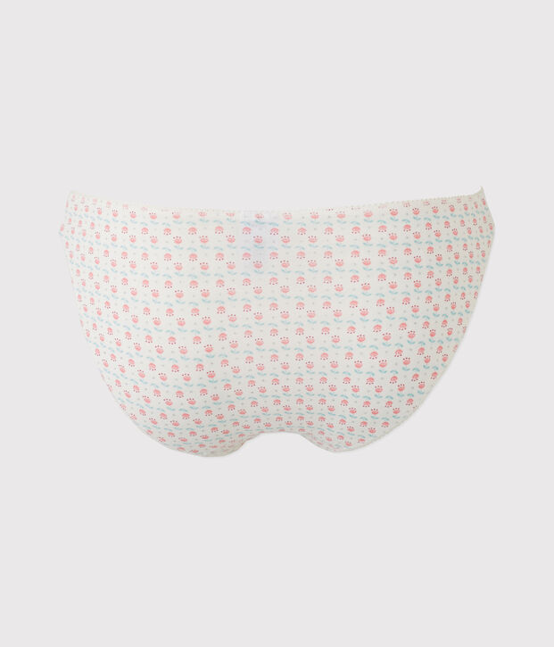 Culotte per bambina stampata in jersey stretch bianco/multicolore