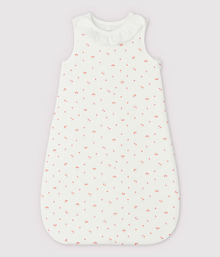 Sacco nanna ciliegia con collerette beb&egrave; in cotone biologico bianco MARSHMALLOW/bianco MULTICO