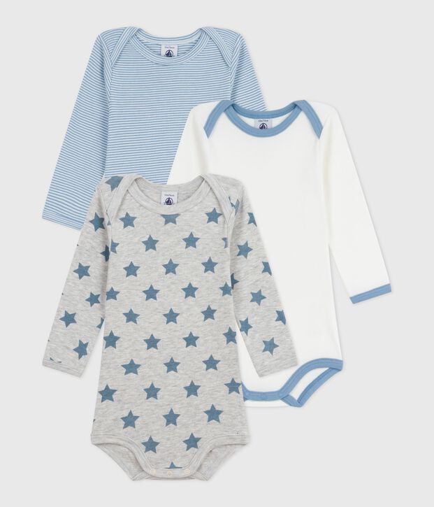 Set di body a maniche lunghe in cotone con stelle stampate neonato multicolore