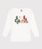 T-shirt a maniche lunghe in cotone bambino bianco ECUME/bianco MULTICO