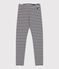 Leggings in tubique bambina blu SMOKING/bianco MARSHMALLOW