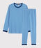 Pigiama millerighe unisex a costine blu RUISSEAU/bianco MARSHMALLOW