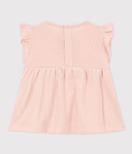 Blousa bebè senza manica in maglia traforata rosa SALINE