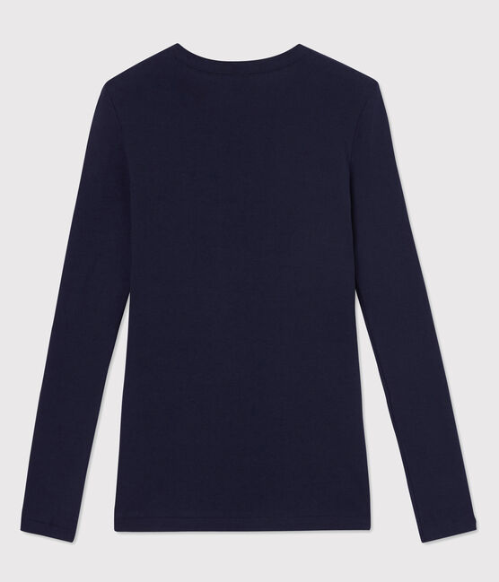 T-shirt girocollo iconica in cotone Donna blu SMOKING