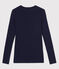 T-shirt girocollo iconica in cotone Donna blu SMOKING