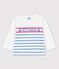 T-shirt bebè a maniche lunghe in jersey bianco MARSHMALLOW/blu BRASIER