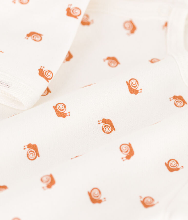 Pigiama tutina felpata con stampa per neonati bianco MARSHMALLOW/ ECUREUIL