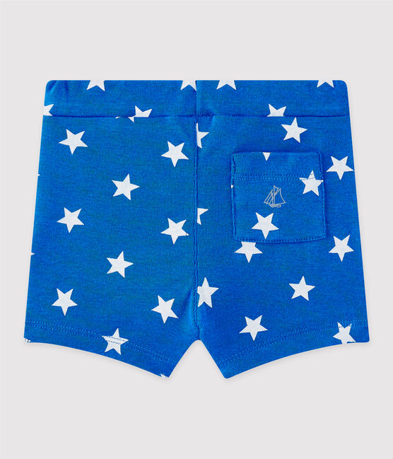 Short bebé bambino stampato blu PERSE/bianco MARSHMALLOW