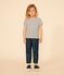 T-shirt a righe in jersey fiammato bambina bianco AVALANCHE/blu SMOKING