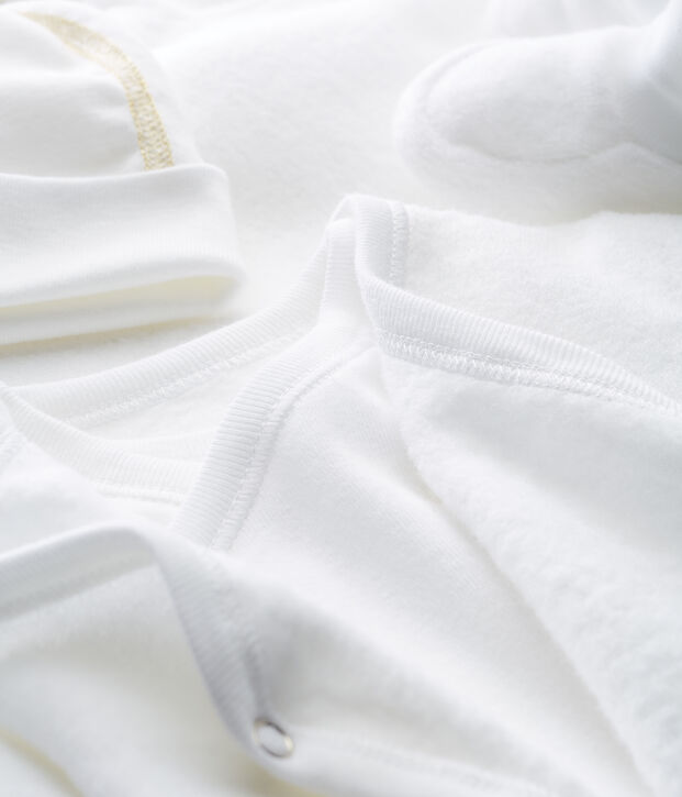 Cofanetto regalo nascita in spugna bouclette multicolore