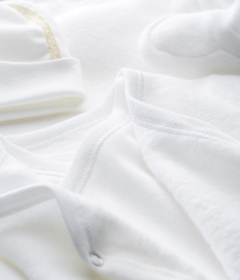 Cofanetto regalo nascita in spugna bouclette multicolore