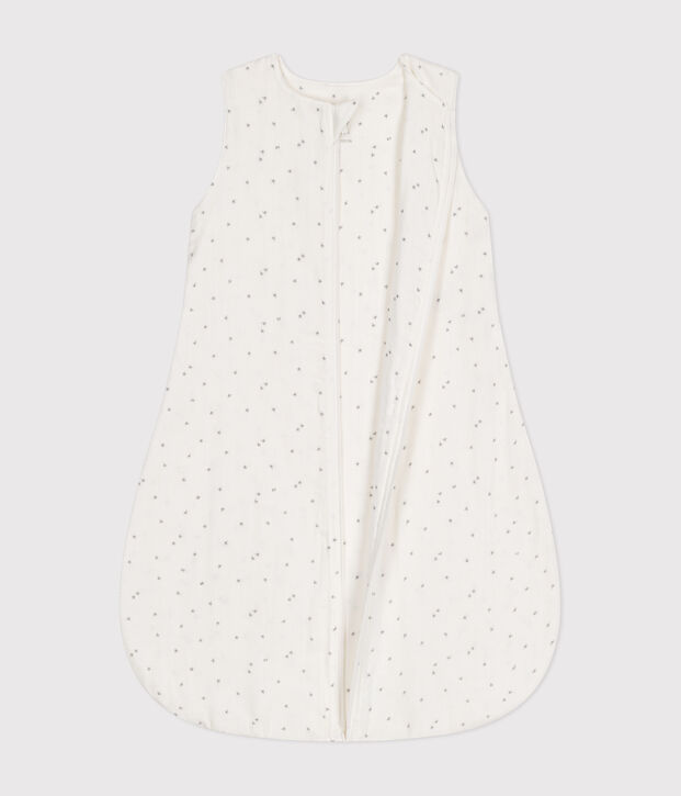 Sacco nanna neonato in cotone con stampa TOG 1 bianco/grigio