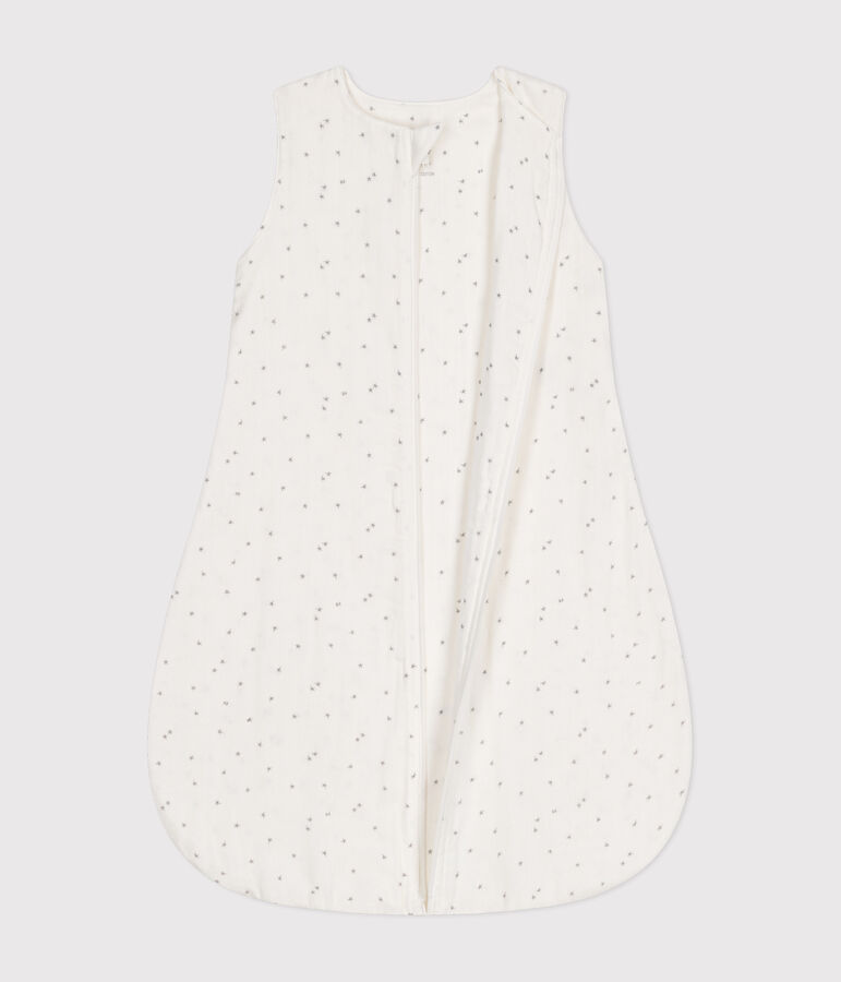 Sacco nanna neonato in cotone con stampa TOG 1 bianco/grigio