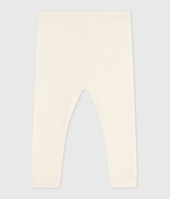 Leggings in cotone tinta unita neonato ecru MILK