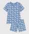 Pigiama short in cotone fantasia balena bambino blu BEACH/ MARSHMALLOW