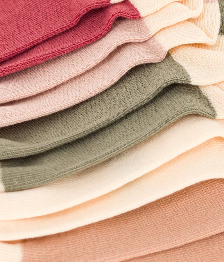 Confezione da 5 paia di calzini tinta unita in jersey di cotone bambini multicolore
