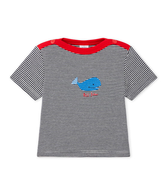 T-shirt bebé bambino rigata blu SMOKING/bianco LAIT