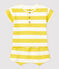 Completo 2 pezzi a righe bebè in jersey giallo ORGE/bianco MARSHMALLOW