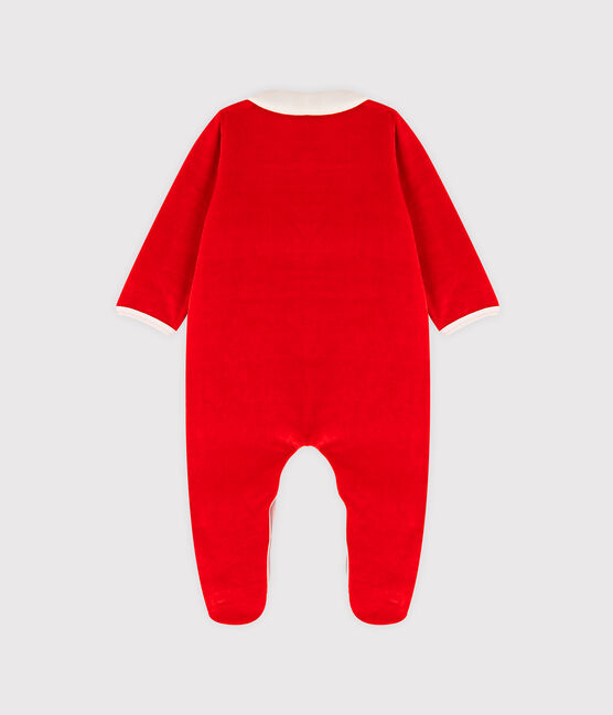 Tutina pigiama bebè in ciniglia rosso TERKUIT