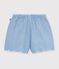 Shorts in cotone tinta unita bambina blu