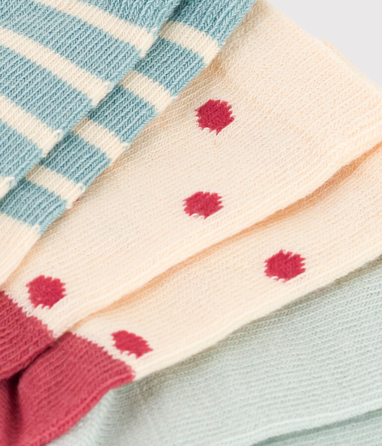 Set di 3 paia di calzini beb&egrave; in jersey di cotone a pois variante 1