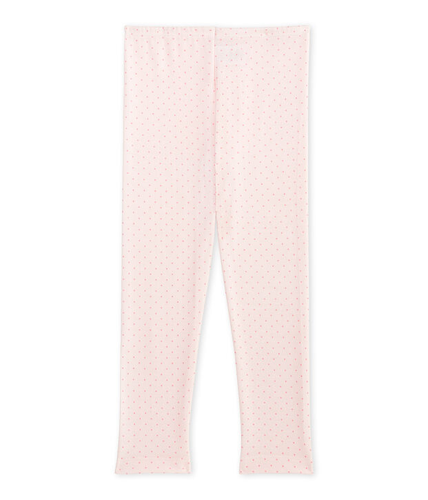 Legging bambina in lana e cotone rosa/rosa