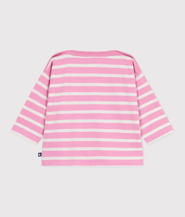 Marini&egrave;re in cotone neonato rosa/ecru