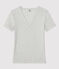 T-shirt L'ICONIQUE scollo a V in cotone Donna grigio BELUGA CHINE