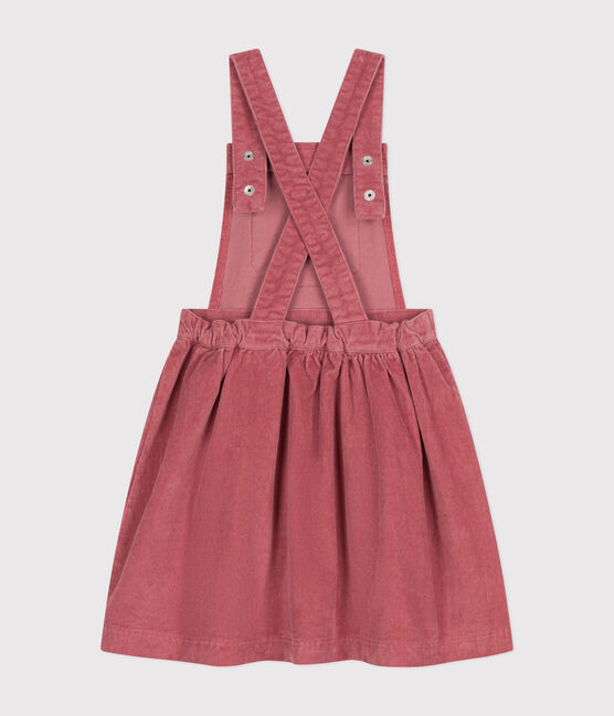 Abito salopette bambina in velluto rosa ROSEWOOD