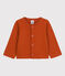 Cardigan a tinta unita in jersey spesso per neonati marrone RUSTY