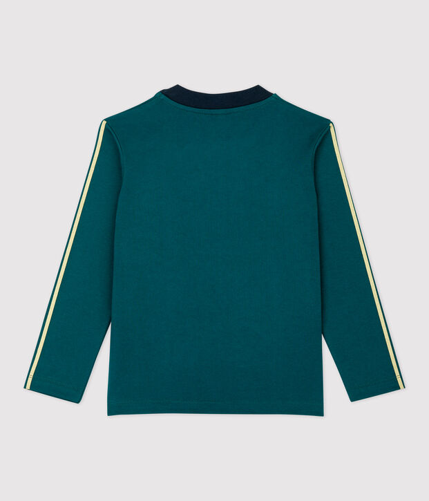 T-shirt bambino a maniche lunghe in cotone verde