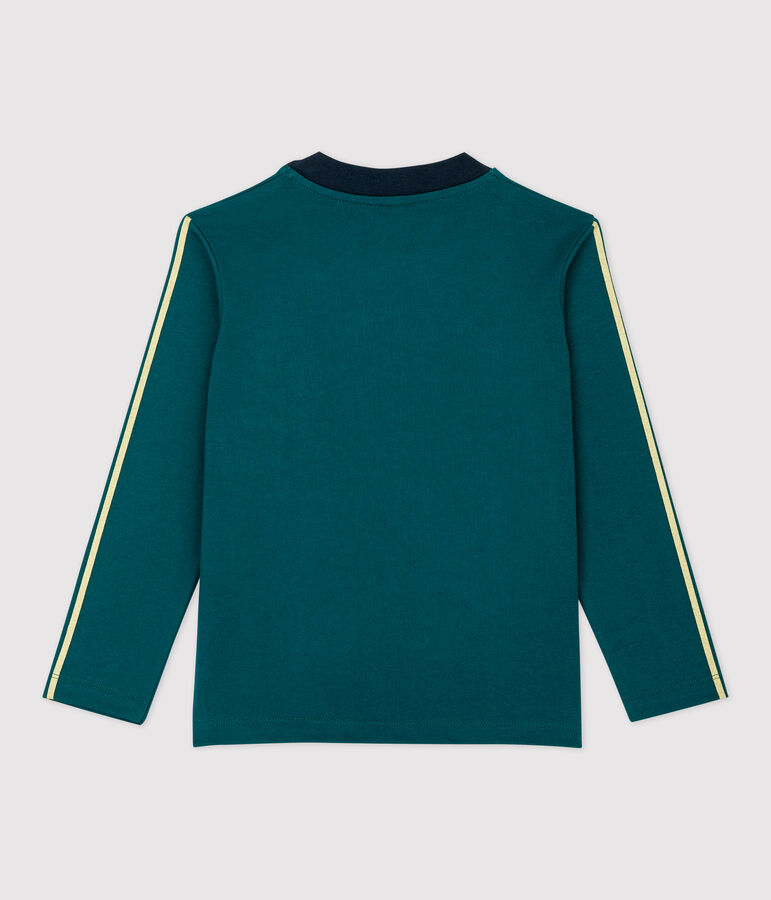 T-shirt bambino a maniche lunghe in cotone verde